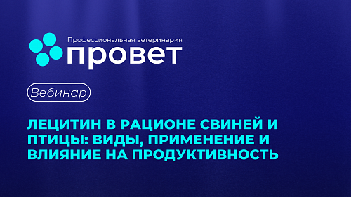 Вебинар «ЛЕЦИТИН В РАЦИОНЕ СВИНЕЙ И ПТИЦЫ: ВИДЫ, ПРИМЕНЕНИЕ И ВЛИЯНИЕ НА ПРОДУКТИВНОСТЬ»